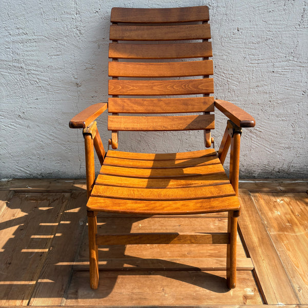 2er Set Vintage Holz Garten Klappstühle