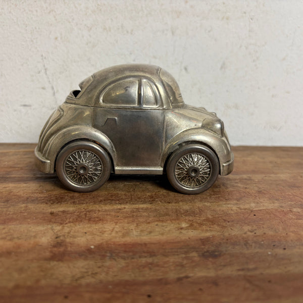 Vintage versilberte VW Käfer Spardose