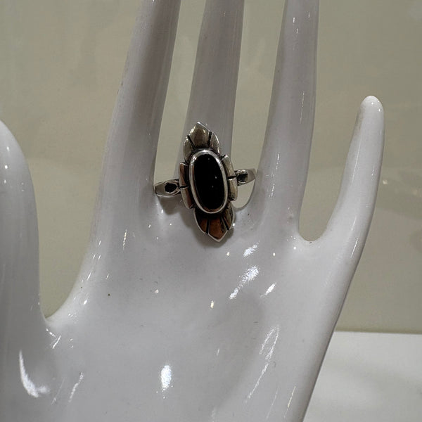 Art Deco Sterling Silber Ring mit Onix