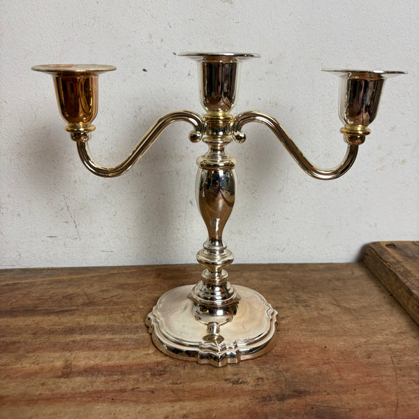 2 vintage dreiarmige versilberter Kerzenleuchter von WMF