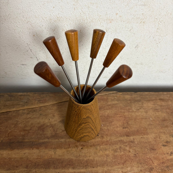 Vintage Teakholz Party Spieße dänisches Design