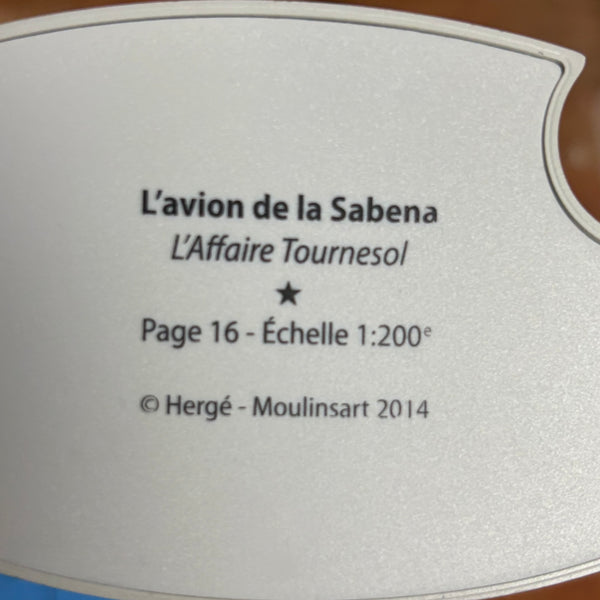 Modell Figur und Buch Tim und Struppi das Das Sabena-Flugzeug mit Professor Bienlein aus Der Fall Bienlein