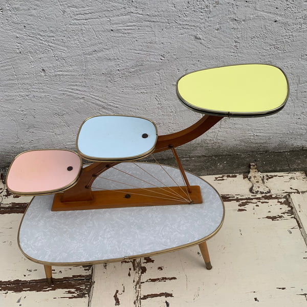 Mid Century Blumenbank Nierentisch Etagere