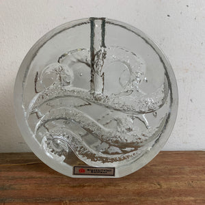 Vintage Blockkristal Solifleur Vase von Ingrid Glas
