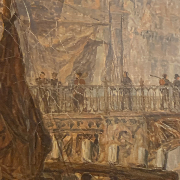 Ölgemälde Abendstimmung im Hafen von Rotterdam von Henry Dawson