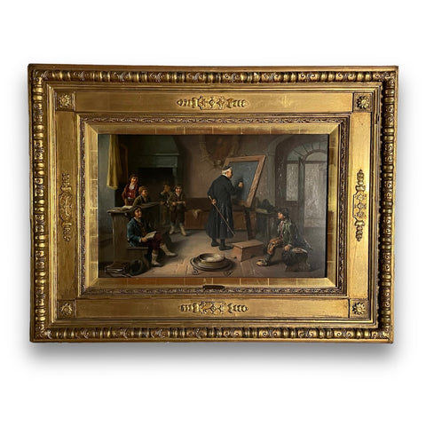 Ölgemälde Die ungehorsamen Schulbuben von Rudolf Jelinek
