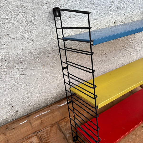 Vintage buntes Metall Regal von D. Dekker für TOMADO Holland
