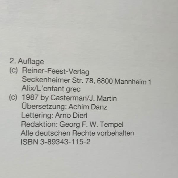 Comic Alix Band 12 Der Griechenjunge