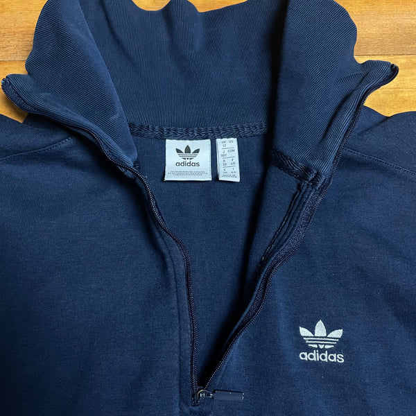 Adidas Halfzip 3 Strips Blau - Vintage