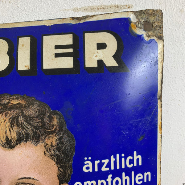 Emaille Schild Schultheiss Patzenhofer Malzbier