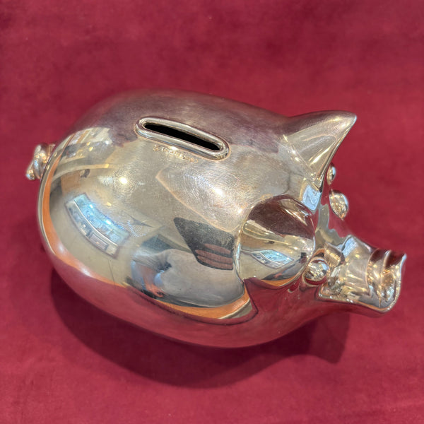 Vintage großes Sterling Silber Sparschwein Spardose der Silbermanufaktur Gebrüder Kühn