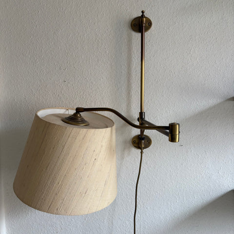 Vintage Messing Schwenkarm Wandlampe