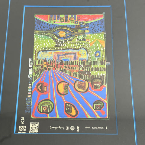 Vintage Kunst Grafik Look at it on a rainy day von Friedensreich Hundertwasser
