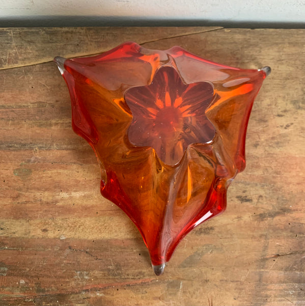Vintage rote Murano Schale
