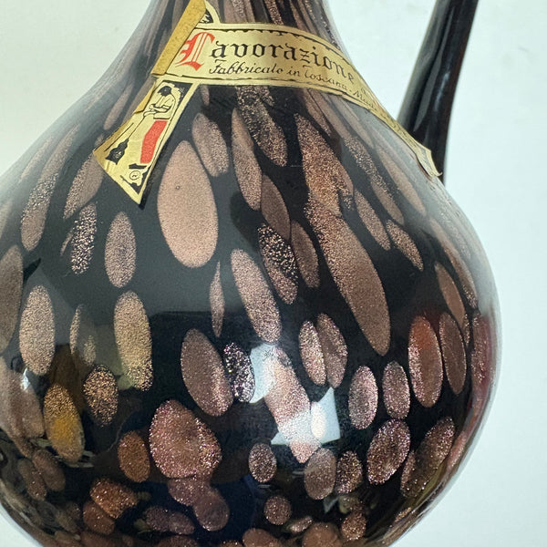 Vintage Mid Century Avventurana Vase aus Muranoglas von Carlo Nason