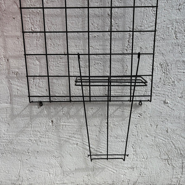 Vintage Draht Gitter Garderobe von Karl Fichtel für Drahtwerke Erlau schwarz