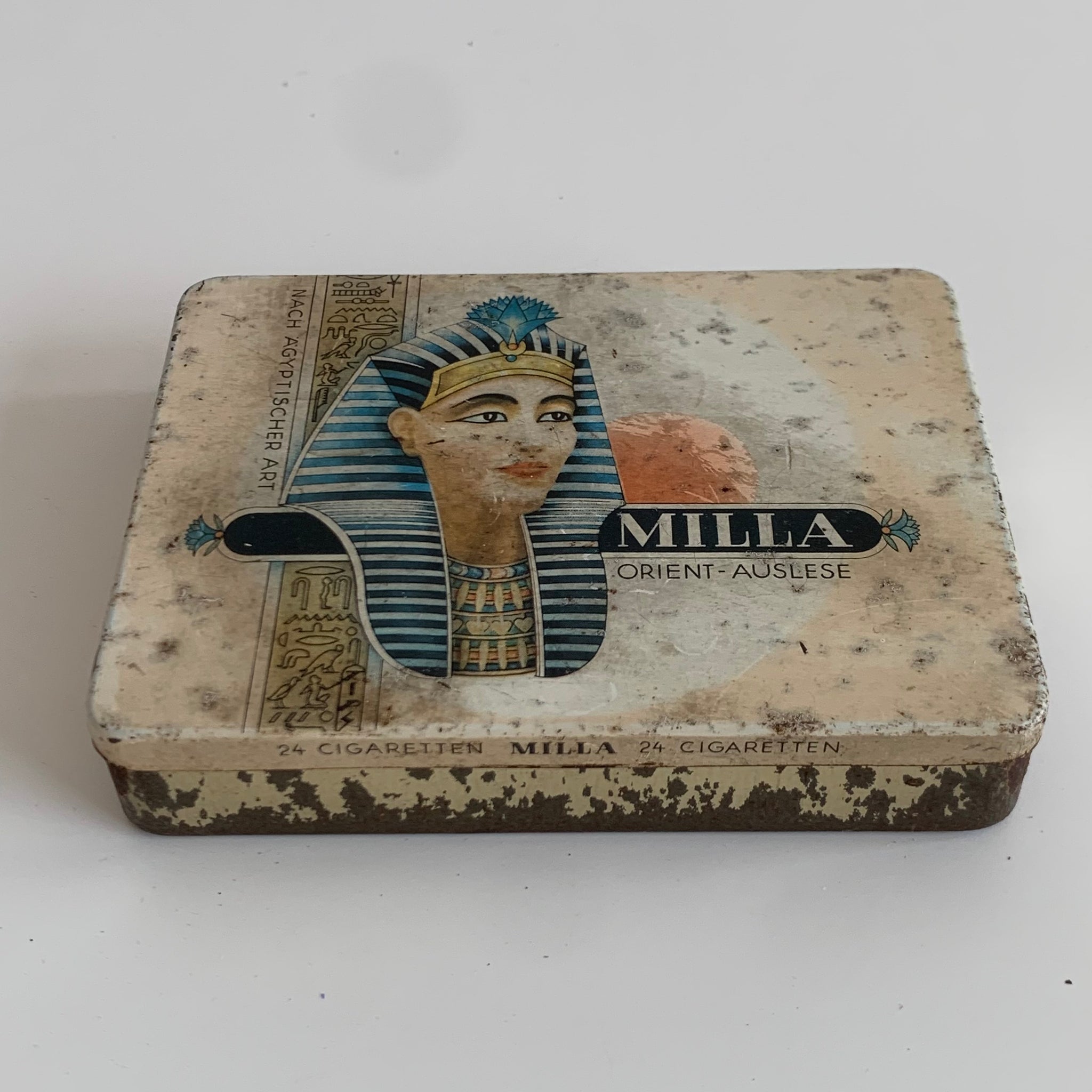 Vintage Zigaretten Blechdose Milla Orient Auslese Cigaretten