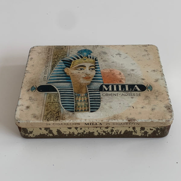 Vintage Zigaretten Blechdose Milla Orient Auslese Cigaretten