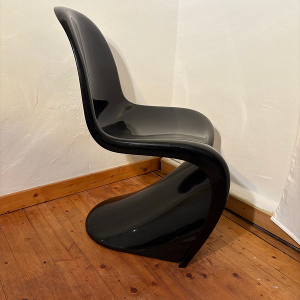 Vintage Pantonstuhl Panton Chair von Verner Panton für Fehlbaum Herman Miller in schwarz