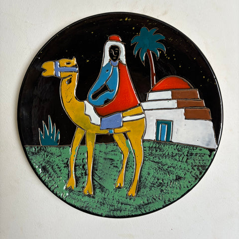 Vintage Keramik Wand Teller orientalisches Motiv