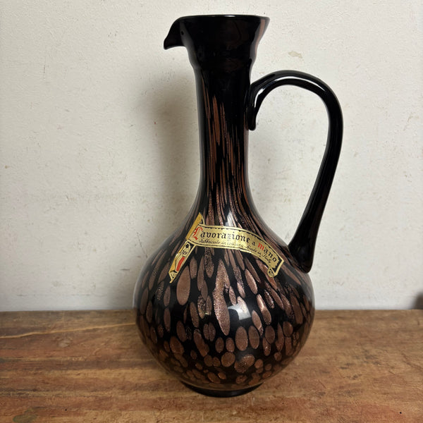 Vintage Mid Century Avventurana Vase aus Muranoglas von Carlo Nason