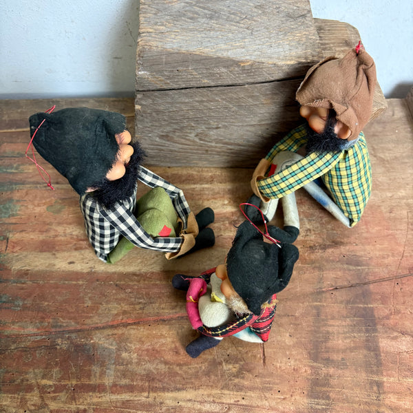 3 vintage Hillbilly Figuren von Jestia Japan
