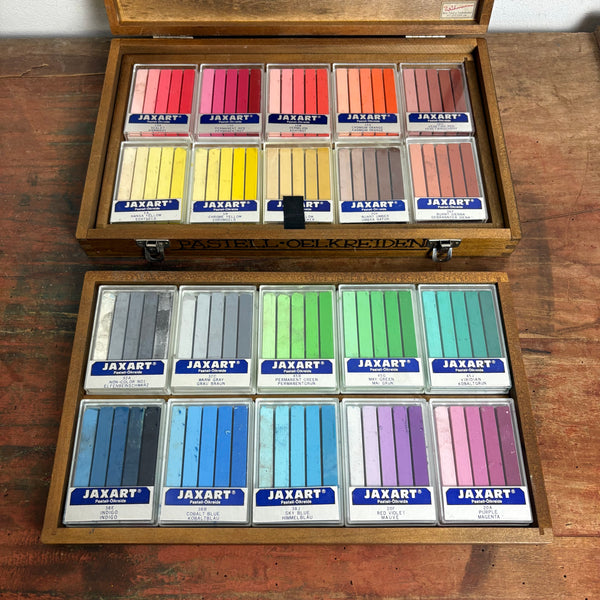 Ölkreide von Jaxart im Holzkoffer