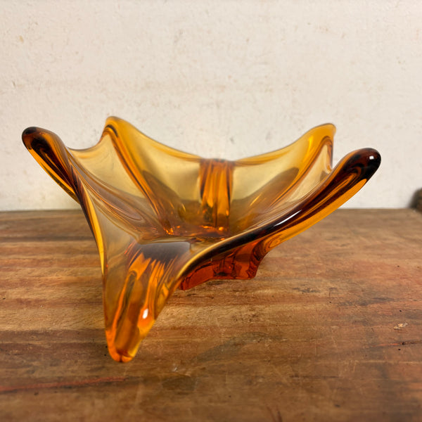 Vintage Murano Schale bernsteinfarben