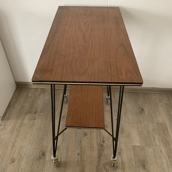 Vintage Mid Century Beistelltisch auf Rollen