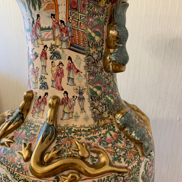 Antike große Familien Rosenvase  131 cm Chinesische Vase