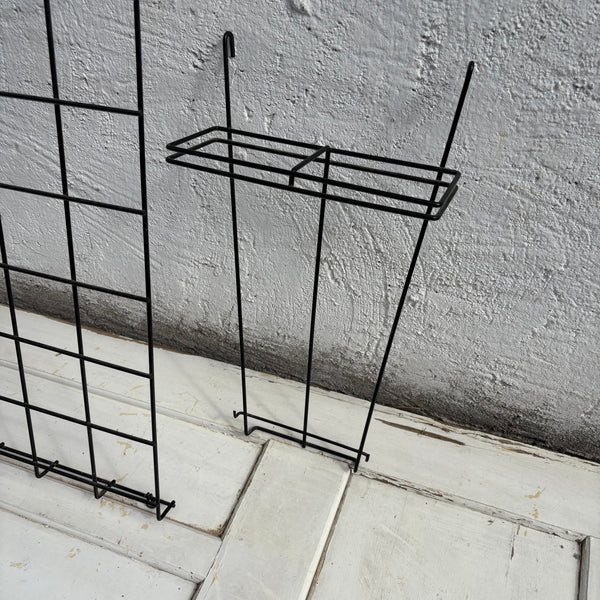 Vintage Draht Gitter Garderobe von Karl Fichtel für Drahtwerke Erlau schwarz