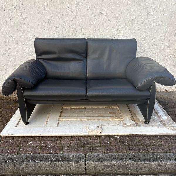 Schwarzes Leder DS 10 2-Sitzer Sofa von de Sede