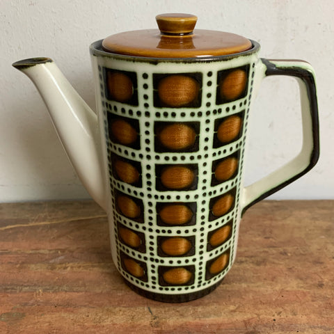 Vintage belgische Kaffeekanne Delta Noix von Boch Rambouillet