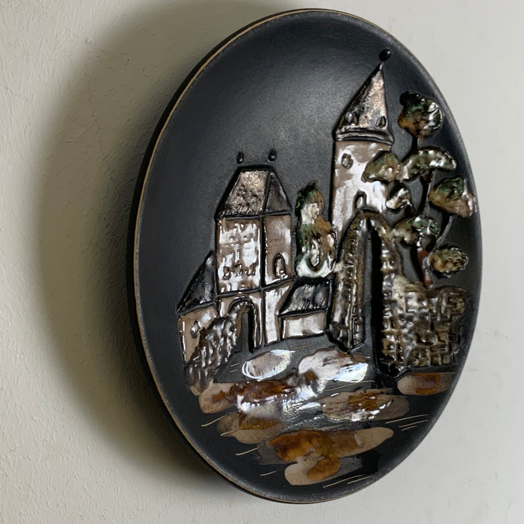 Vintage Keramik Wandteller von Ruscha Stadt – Trödelfuchs Vintage Shop