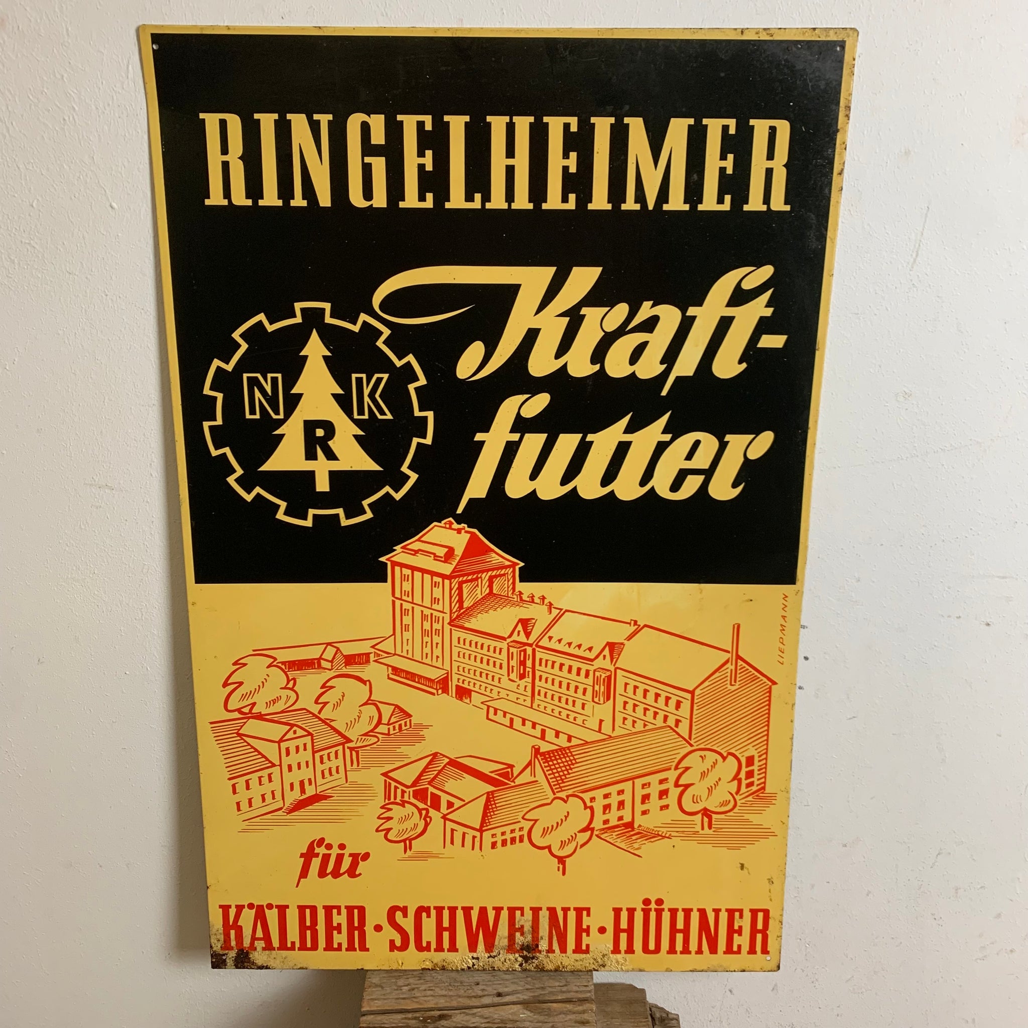 Vintage Blechschild Ringelheimer Kraftfutter