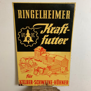 Vintage Blechschild Ringelheimer Kraftfutter