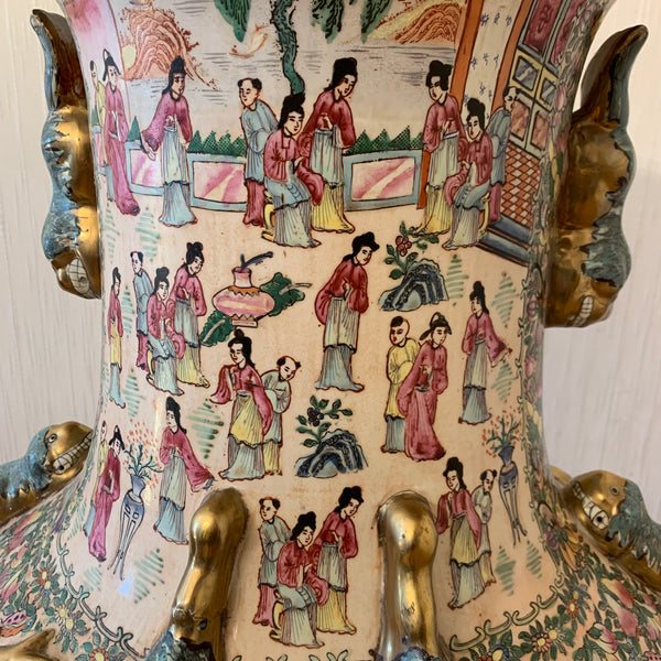 Antike große Familien Rosenvase  131 cm Chinesische Vase