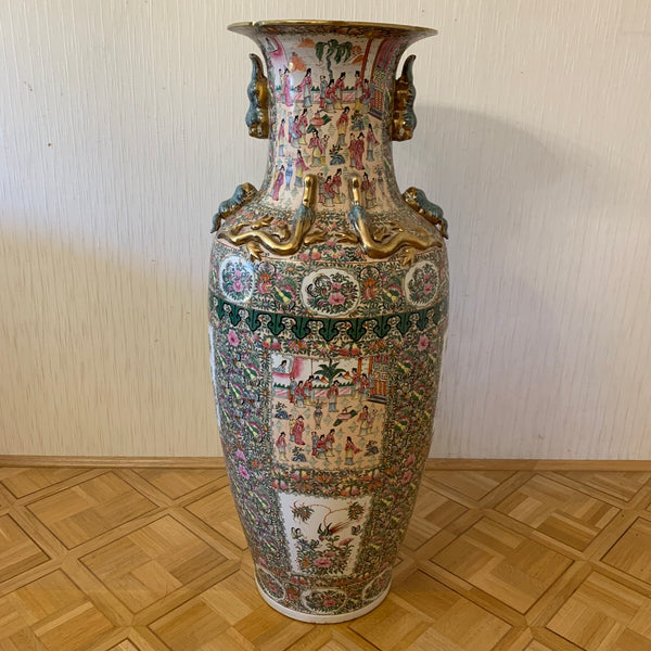 Antike große Familien Rosenvase  131 cm Chinesische Vase