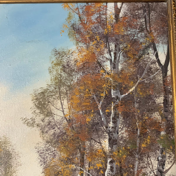 Ölgemälde Birken am Bach von Mürr