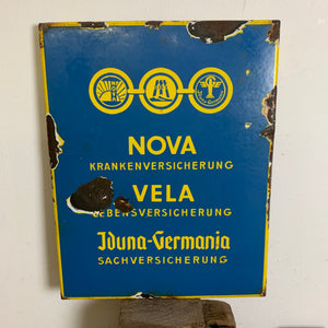 Emaille Schild Nova Vela Iduna - Germania