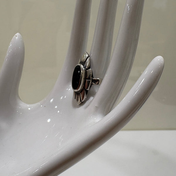 Art Deco Sterling Silber Ring mit Onix