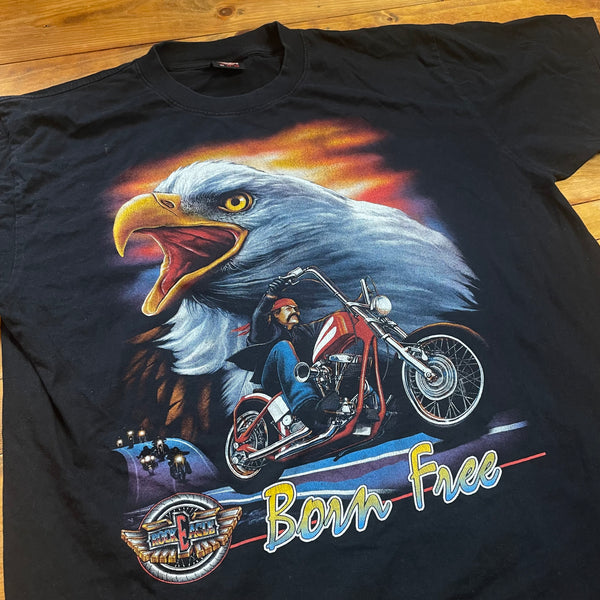 Rock Eagle - Born Free Motorcycle T-Shirt Vintage