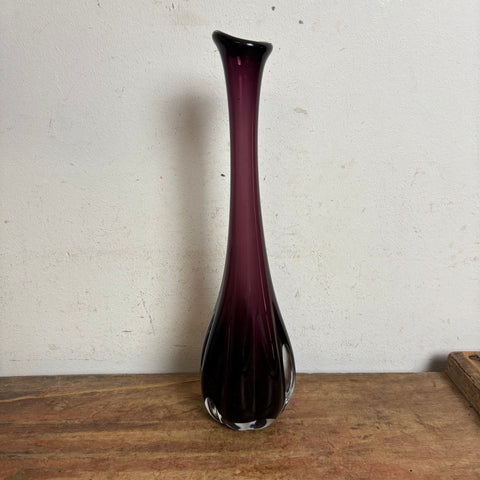 Vintage Design Kunst Glas Vase von SEA Glasbruk Kosta