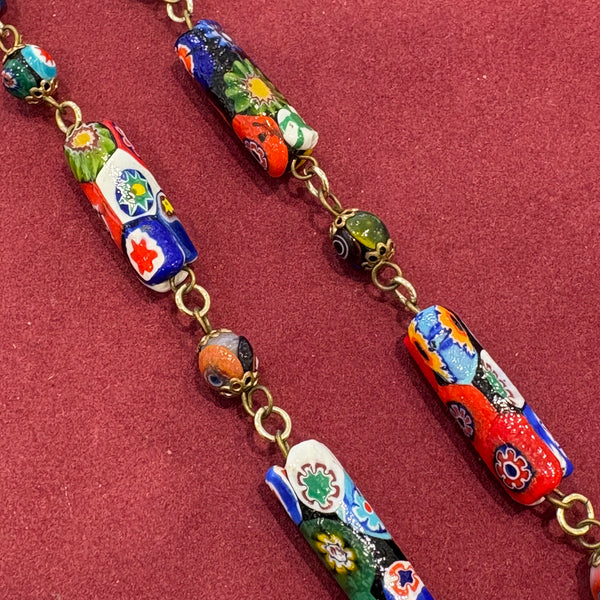 Vintage Millefiori Halskette aus Muranoglas