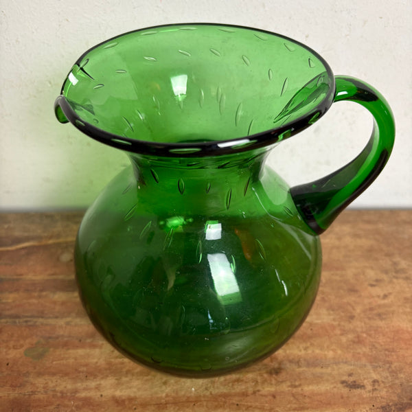 Grüner vintage Murano Empoli Verde Krug mit Bubble