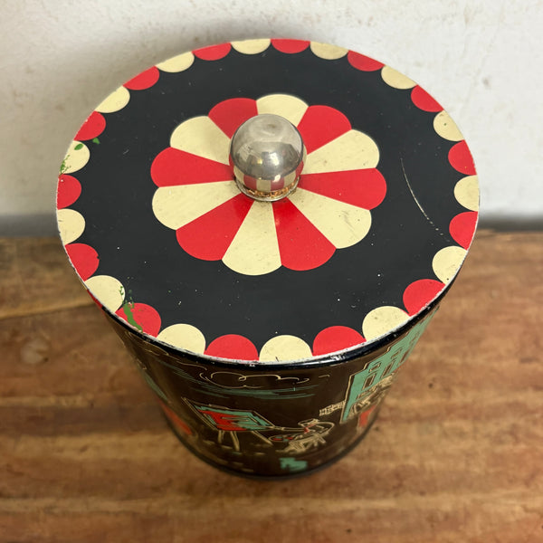 Vintage Mid Century Blechdose 
Grundner Kaffee Stuttgart