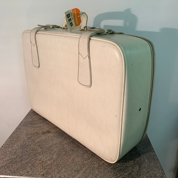 Weißer vintage 70er Jahre Koffer