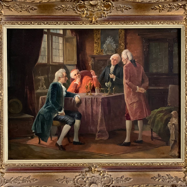 Ölgemälde Die Kunstliebhaber im Salon des Kardinals von August Hermann Knoop