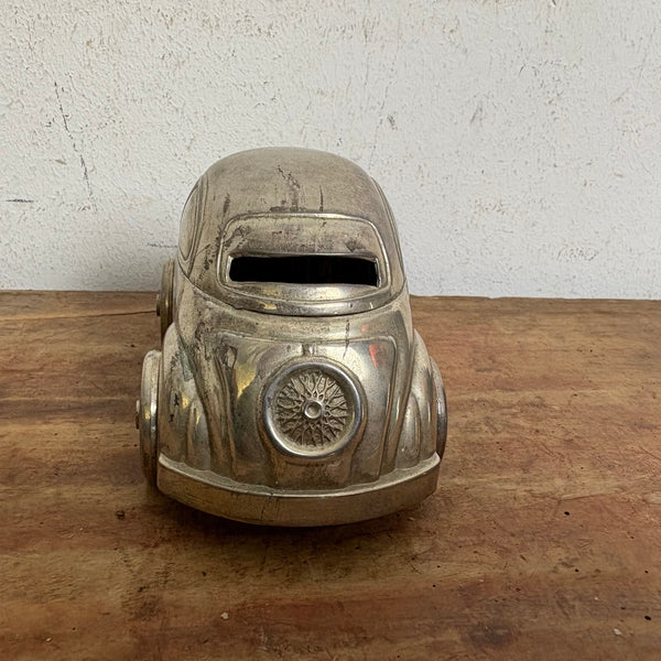 Vintage versilberte VW Käfer Spardose