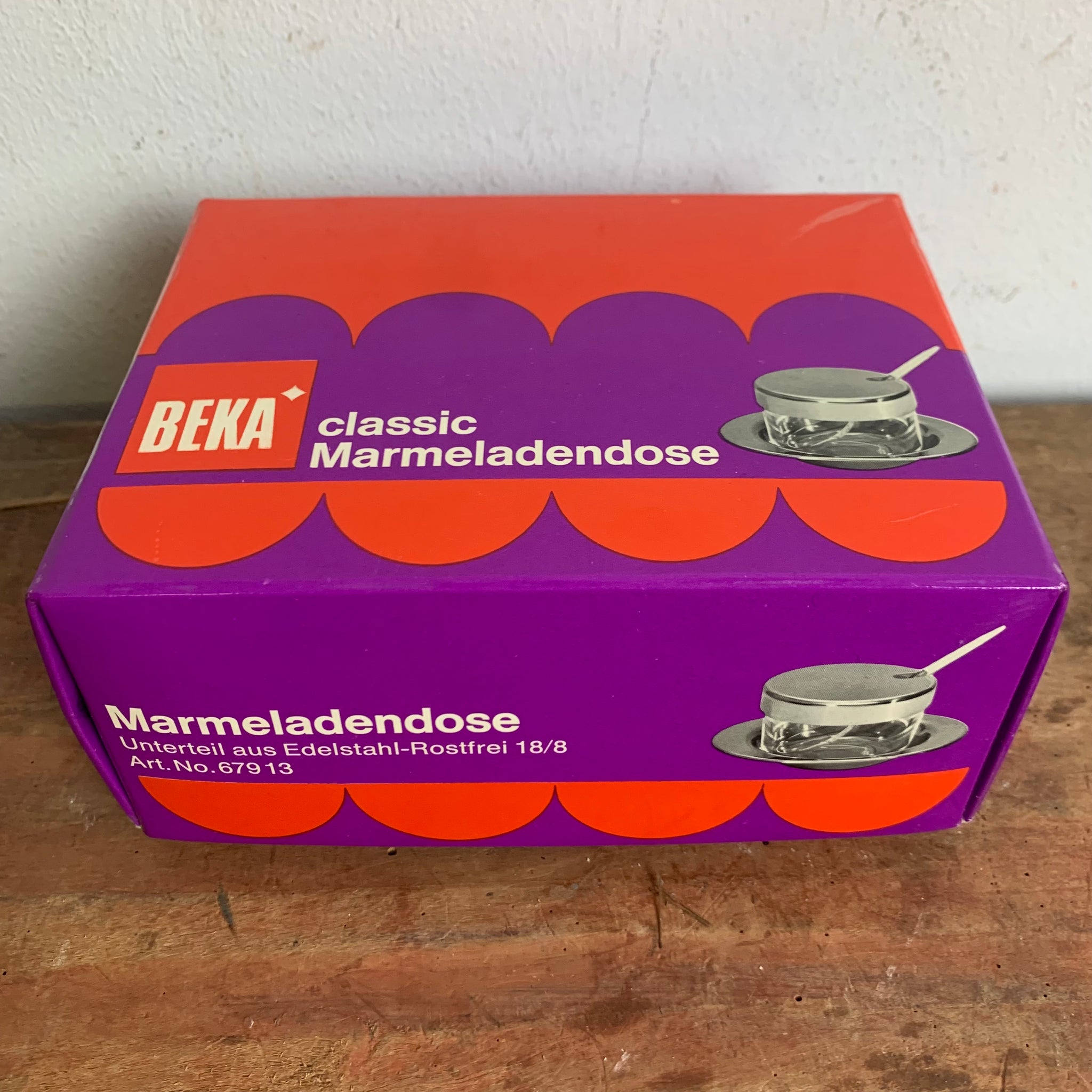 Vintage Marmeladendose aus Edelstahl von Beka